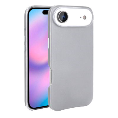 Apple iPhone 17 Air Case with M-safe Charging Function PU Leather Look Zore Cup Cover Grey