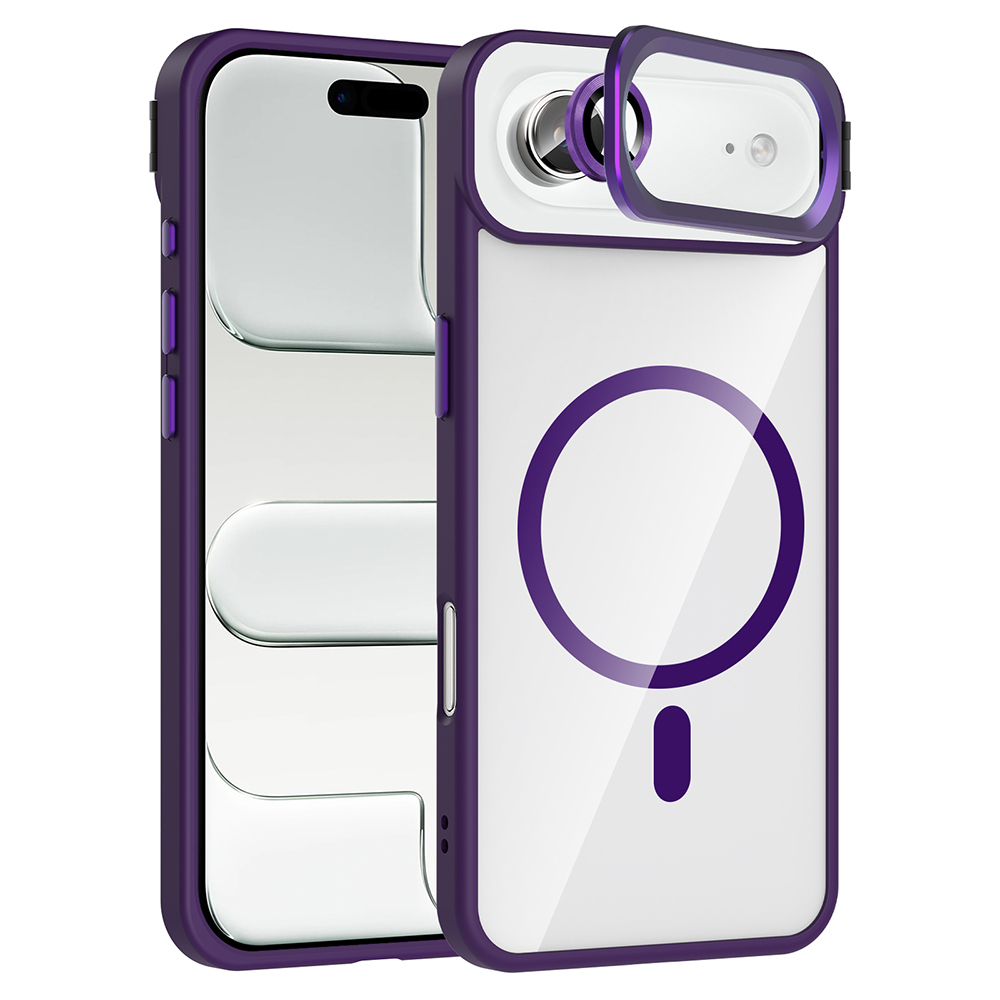 Apple iPhone 17 Air Case with Stand and Camera Lens Gift Zore Etro Cover with M-Safe Charging Function - 5