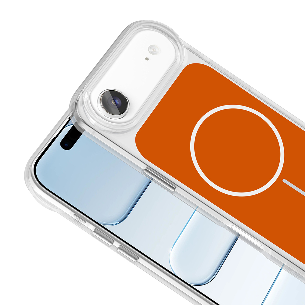 Apple iPhone 17 Air Case Zore Iconic Hard Silicone Cover with Metal Button Design - 12