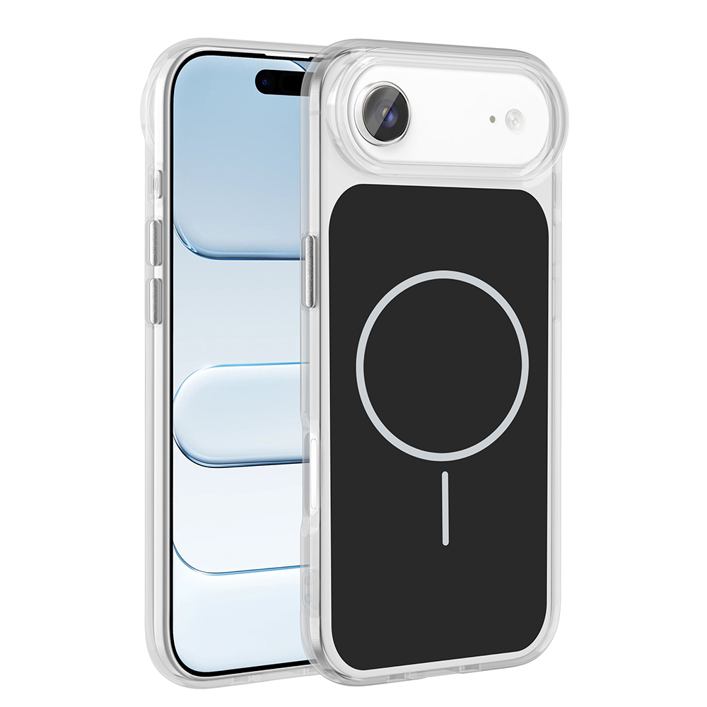 Apple iPhone 17 Air Case Zore Iconic Hard Silicone Cover with Metal Button Design - 4