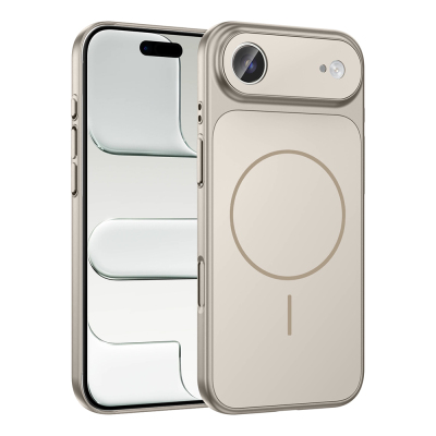 Apple iPhone 17 Air Case Zore M-Safe Charging Camera Protection Formen Cover Grey