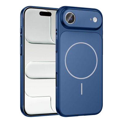 Apple iPhone 17 Air Case Zore M-Safe Charging Camera Protection Formen Cover Blue