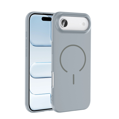 Apple iPhone 17 Air Case Zore Meta Cover with M-safe Charging Feature Titanyum-Gri