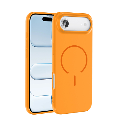 Apple iPhone 17 Air Case Zore Meta Cover with M-safe Charging Feature Orange