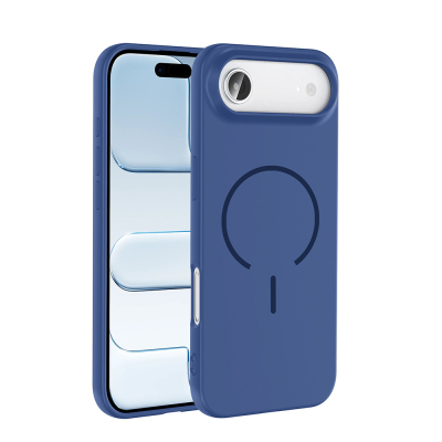 Apple iPhone 17 Air Case Zore Meta Cover with M-safe Charging Feature Navy blue