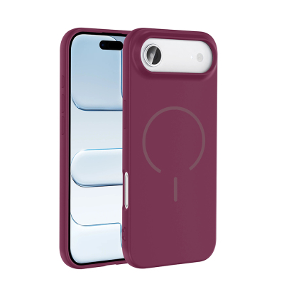 Apple iPhone 17 Air Case Zore Meta Cover with M-safe Charging Feature Plum