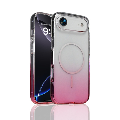 Apple iPhone 17 Air Case Zore Septic Silicone Cover M-Safe Charging Feature Pink