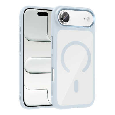 Apple iPhone 17 Air Case Zore Tiko Cover Metal Camera Frame and M-Safe Charging Function Blue