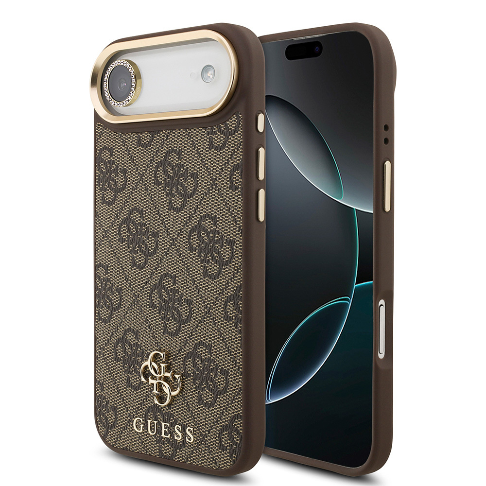 Apple iPhone 17 Air Guess Original Licensed 4G and Text Logo Case + Screen Protector + Lens Protector 3-in-1 Accessory Set - 4