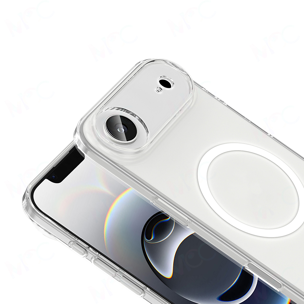 Apple iPhone 17 Air Kamera Korumalı M-Safe Şarj Özellikli Şeffaf Zore London Sert PC Kapak - 4