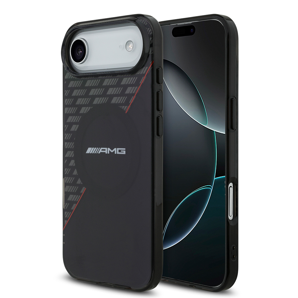 Apple iPhone 17 Air Kılıf AMG Orjinal Lisanslı M-safe Şarj Özellikli Çift Katmanlı Kırmızı Çapraz Çizgili Kapak - 1