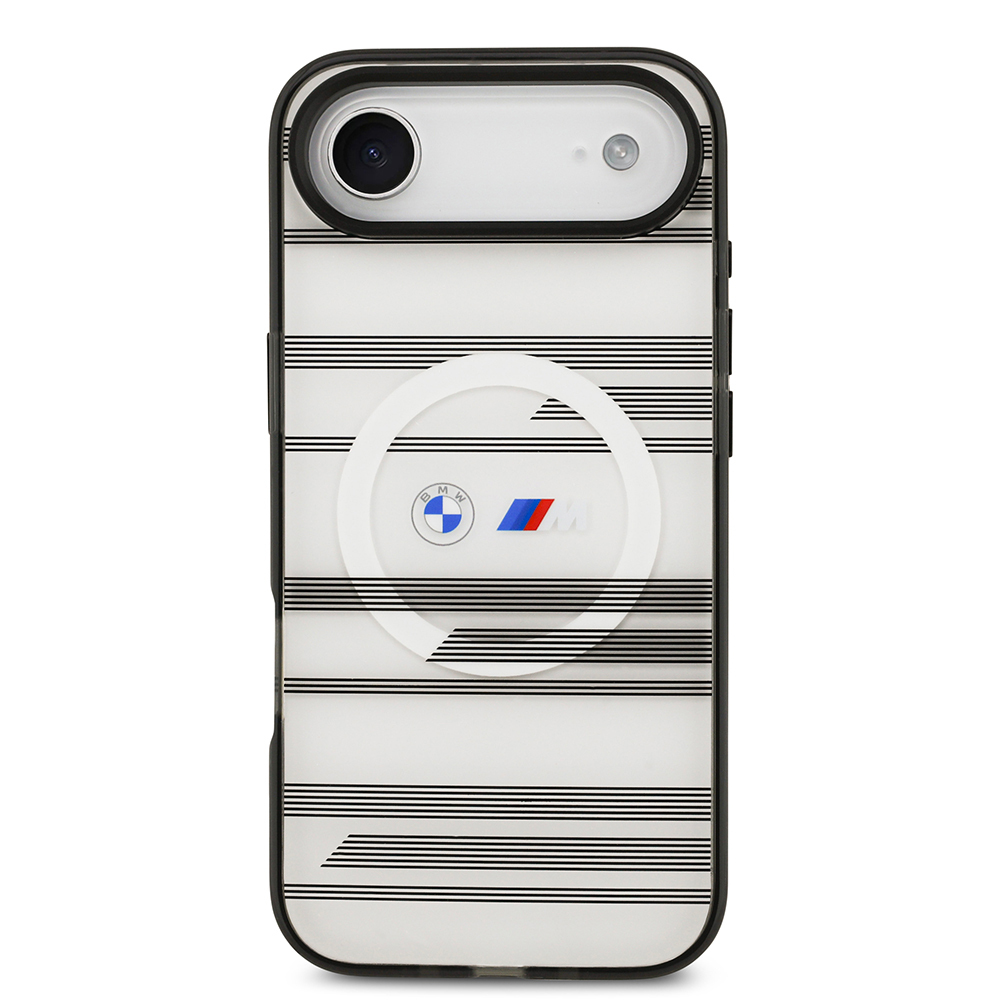Apple iPhone 17 Air Kılıf BMW Orjinal Lisanslı M-safe Şarj Özellikli Metal Kamera Butonlu Yatay Şeritli M Dizayn Kapak - 5