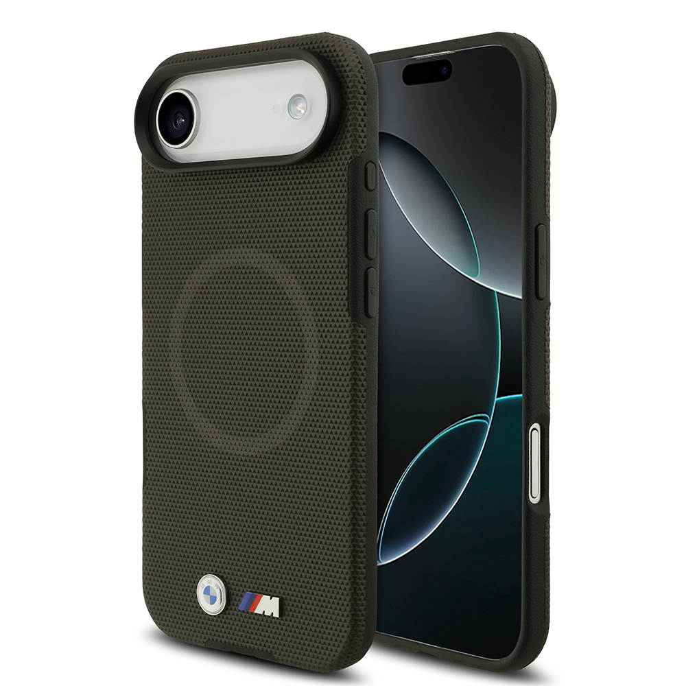 Apple iPhone 17 Air Kılıf BMW Orjinal Lisanslı M-safe Şarj Özellikli Metal Logolu Delikli M Dizayn Deri Kapak - 5