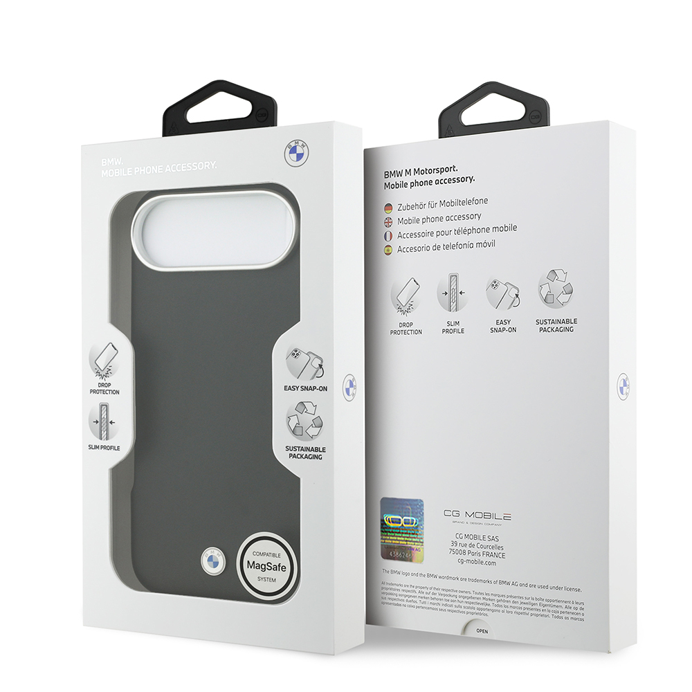 Apple iPhone 17 Air Kılıf BMW Orjinal Lisanslı M-safe Şarj Özellikli Metal Logolu Tam Kaplama Deri Kapak - 17