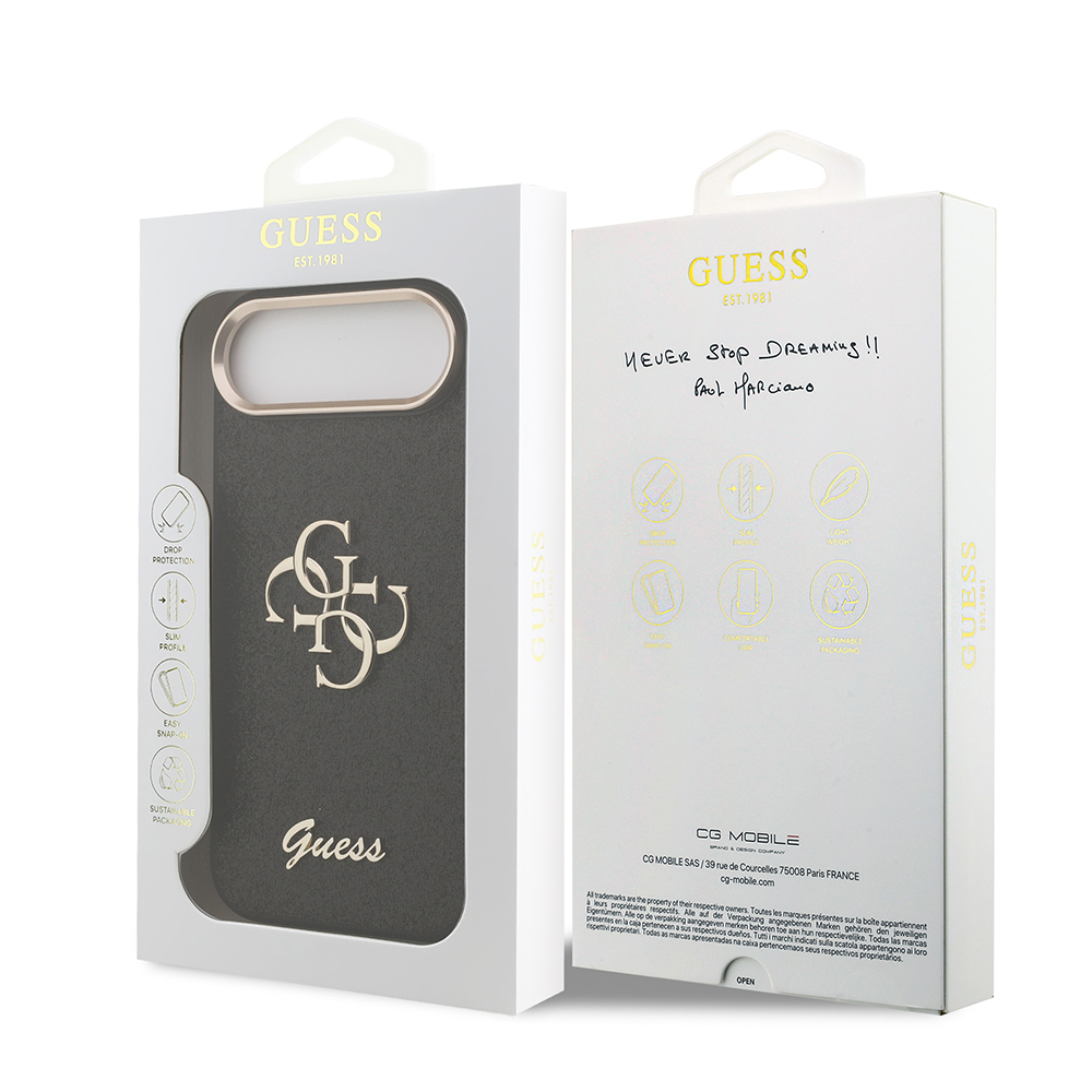 Apple iPhone 17 Air Kılıf Guess Orjinal Lisanslı 4G Büyük Metal Kamera Çerçeveli ve Logolu Glitter Kapak - 10