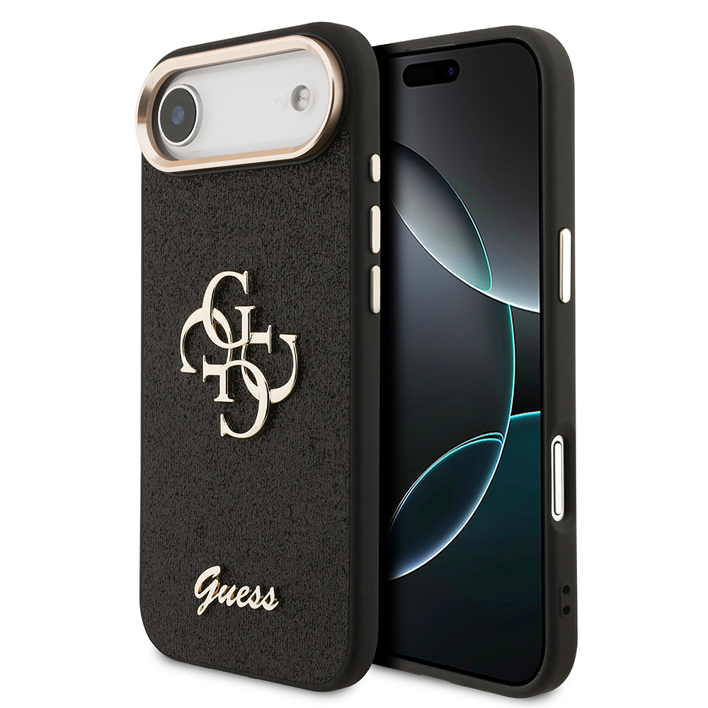 Apple iPhone 17 Air Kılıf Guess Orjinal Lisanslı 4G Büyük Metal Kamera Çerçeveli ve Logolu Glitter Kapak - 2