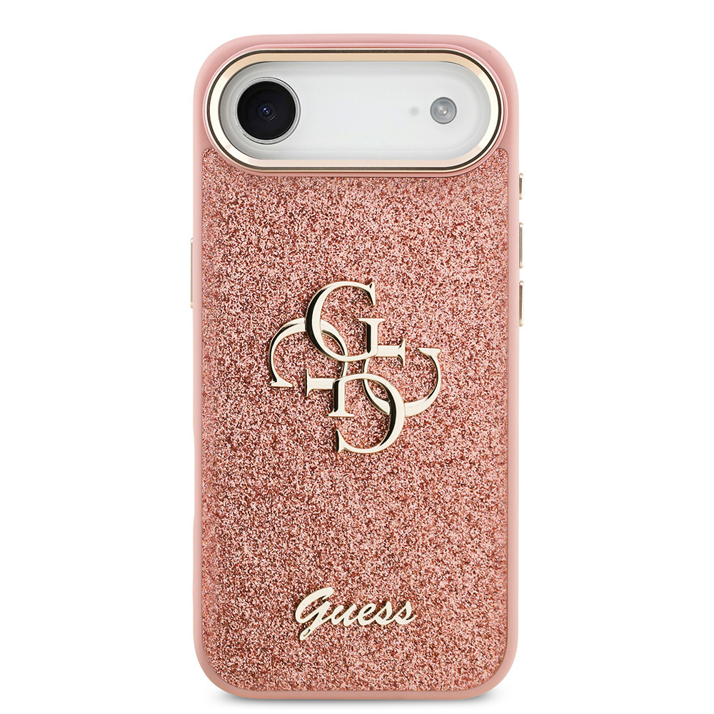 Apple iPhone 17 Air Kılıf Guess Orjinal Lisanslı 4G Büyük Metal Kamera Çerçeveli ve Logolu Glitter Kapak - 12