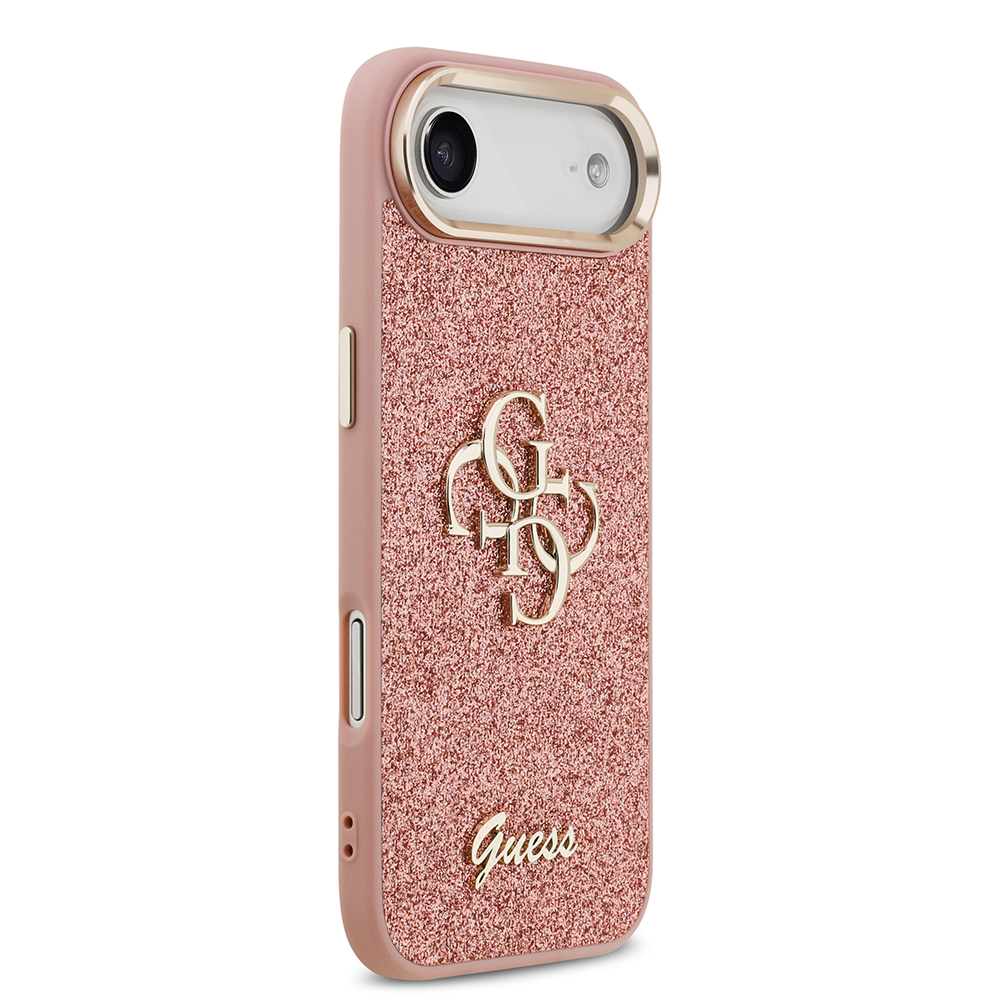 Apple iPhone 17 Air Kılıf Guess Orjinal Lisanslı 4G Büyük Metal Kamera Çerçeveli ve Logolu Glitter Kapak - 13
