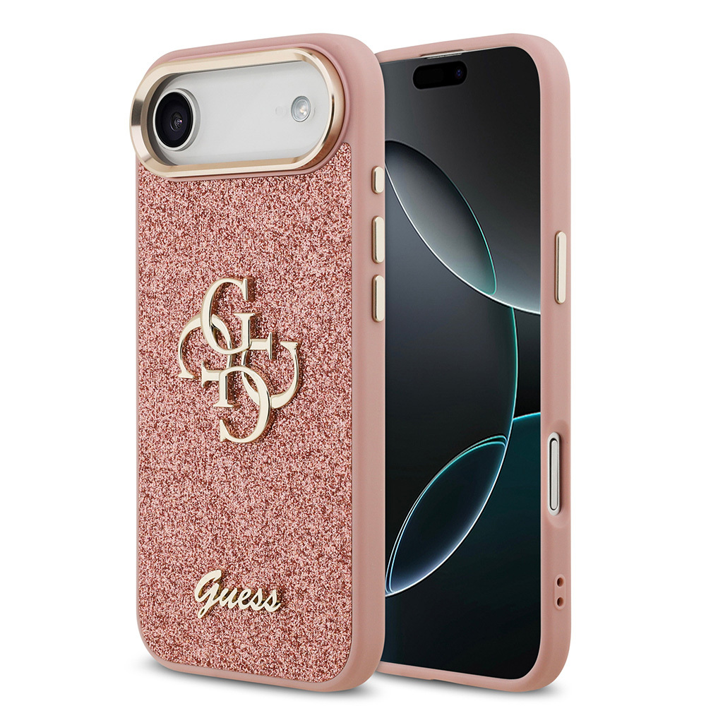 Apple iPhone 17 Air Kılıf Guess Orjinal Lisanslı 4G Büyük Metal Kamera Çerçeveli ve Logolu Glitter Kapak - 3