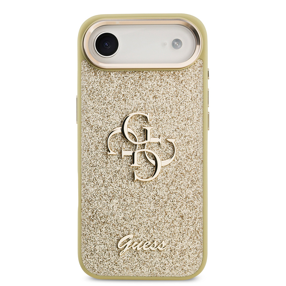 Apple iPhone 17 Air Kılıf Guess Orjinal Lisanslı 4G Büyük Metal Kamera Çerçeveli ve Logolu Glitter Kapak - 21