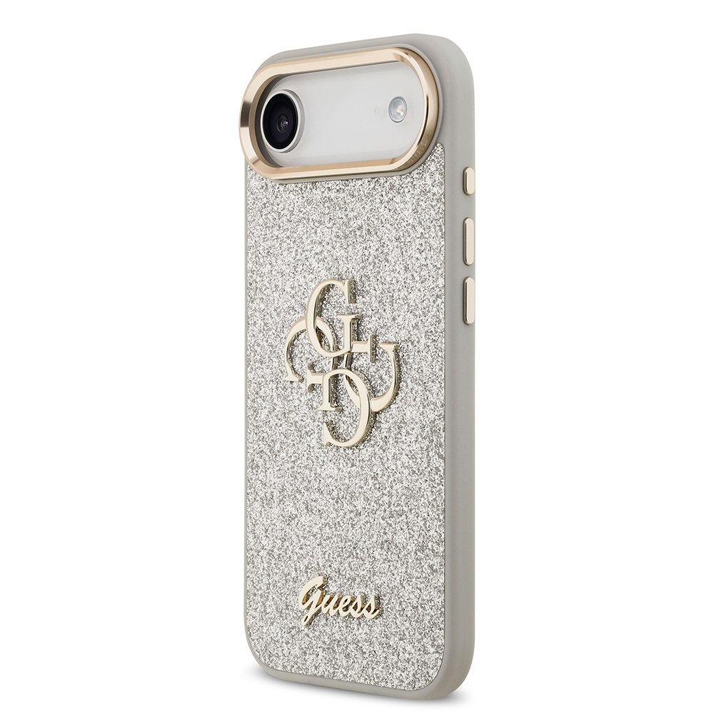 Apple iPhone 17 Air Kılıf Guess Orjinal Lisanslı 4G Büyük Metal Kamera Çerçeveli ve Logolu Glitter Kapak - 27