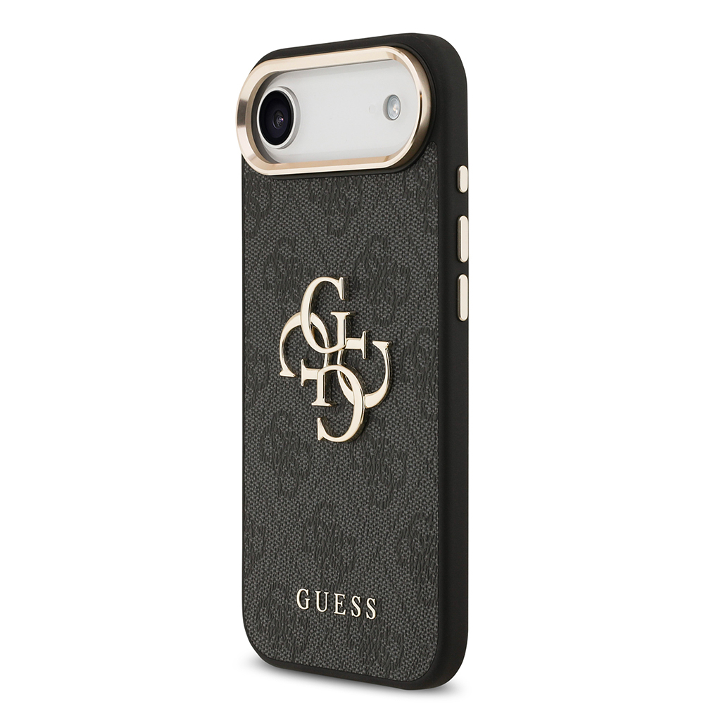 Apple iPhone 17 Air Kılıf Guess Orjinal Lisanslı Gold Metal Kamera Çerçeveli 4G Desenli Metal Büyük 4G ve Yazı Logolu Kapak - 5