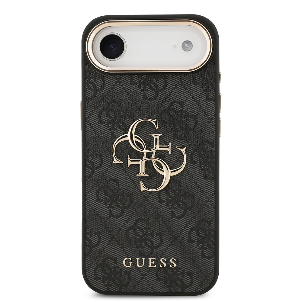 Apple iPhone 17 Air Kılıf Guess Orjinal Lisanslı Gold Metal Kamera Çerçeveli 4G Desenli Metal Büyük 4G ve Yazı Logolu Kapak - 6