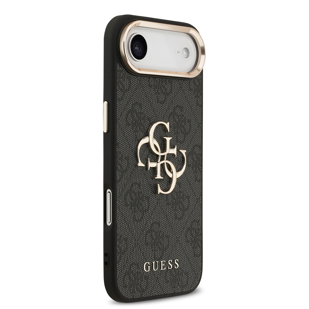 Apple iPhone 17 Air Kılıf Guess Orjinal Lisanslı Gold Metal Kamera Çerçeveli 4G Desenli Metal Büyük 4G ve Yazı Logolu Kapak - 7