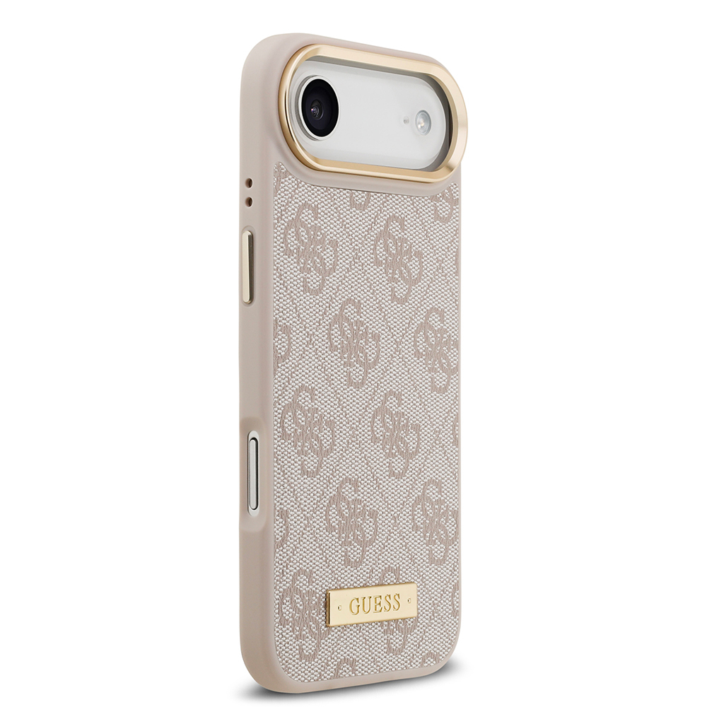 Apple iPhone 17 Air Kılıf Guess Orjinal Lisanslı M-safe Şarj Özellikli 4G Desenli PU Metal Plaka Klasik Logolu Kapak - 19