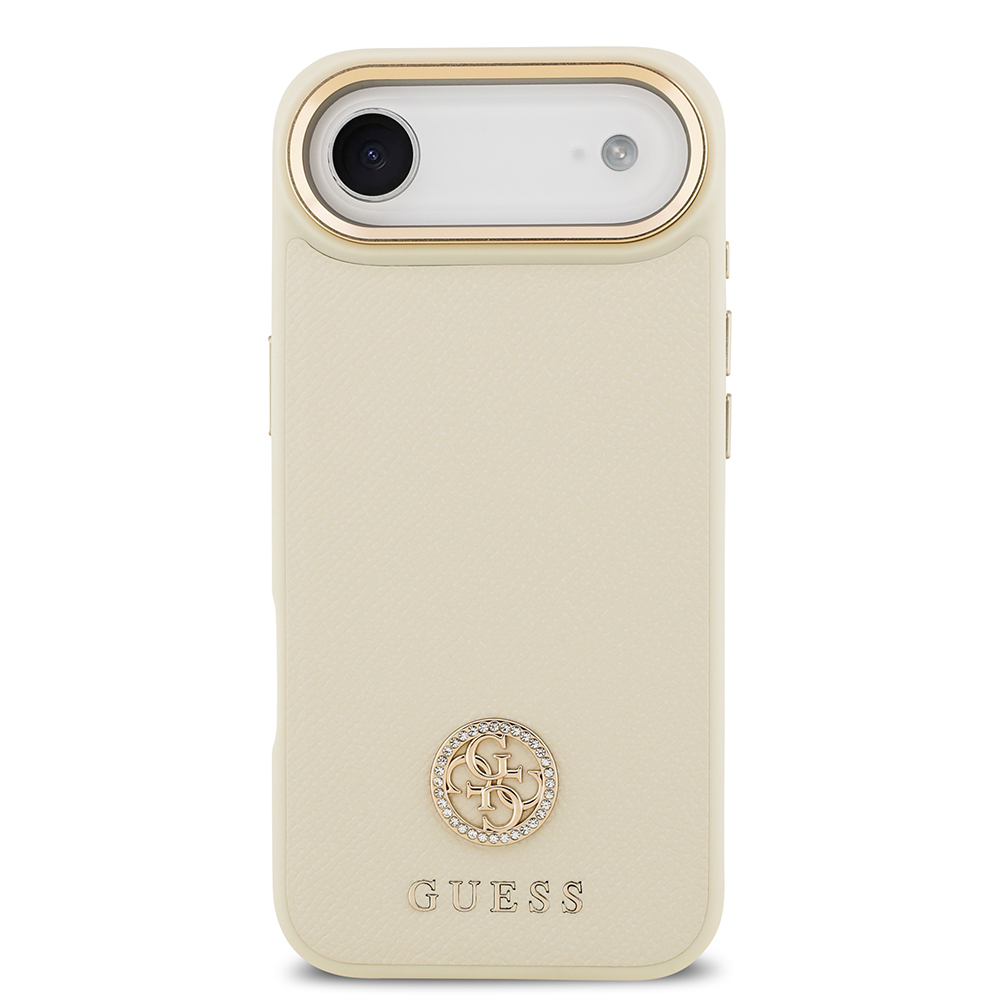Apple iPhone 17 Air Kılıf Guess Orjinal Lisanslı M-safe Şarj Özellikli Grained Yazı ve Taşlı 4G Logolu Kapak - 6