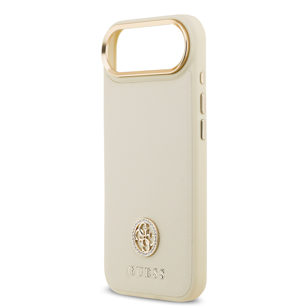 Apple iPhone 17 Air Kılıf Guess Orjinal Lisanslı M-safe Şarj Özellikli Grained Yazı ve Taşlı 4G Logolu Kapak - 9