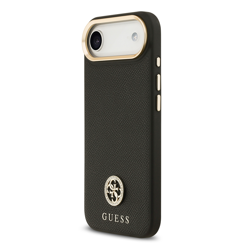 Apple iPhone 17 Air Kılıf Guess Orjinal Lisanslı M-safe Şarj Özellikli Grained Yazı ve Taşlı 4G Logolu Kapak - 12
