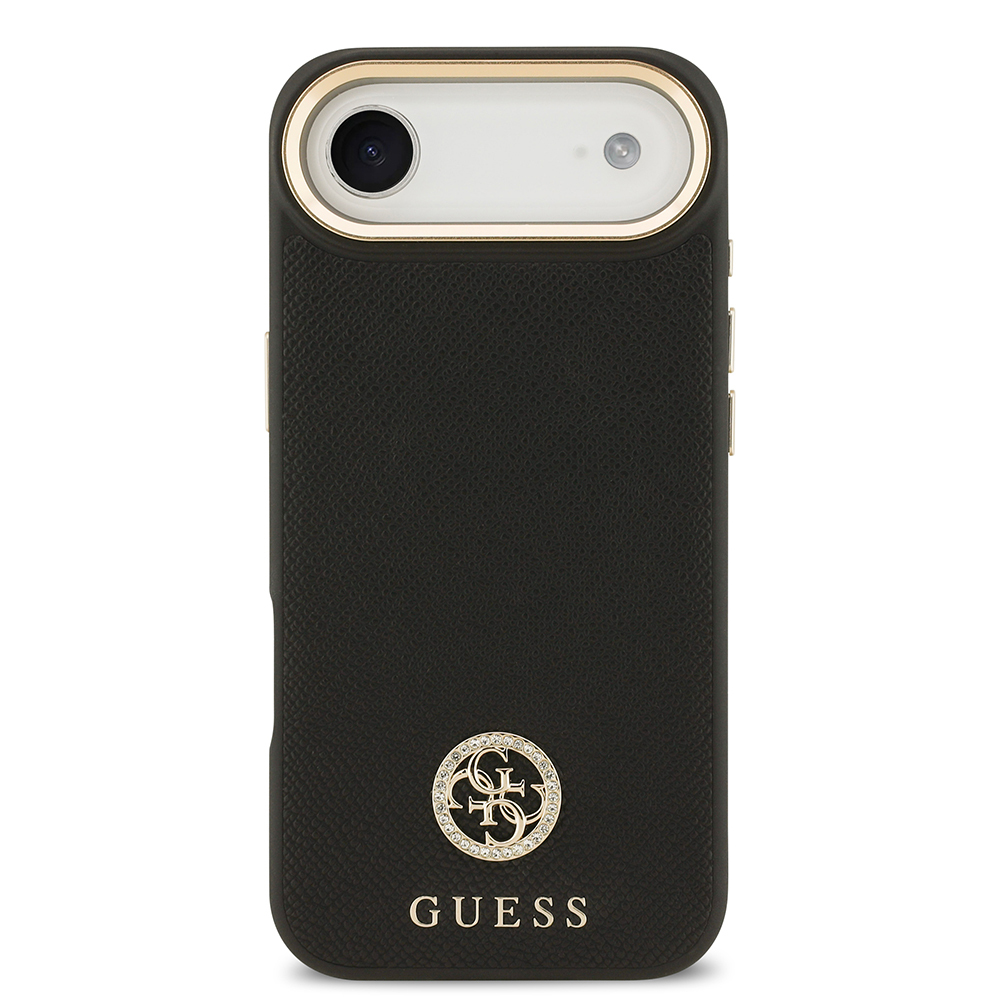 Apple iPhone 17 Air Kılıf Guess Orjinal Lisanslı M-safe Şarj Özellikli Grained Yazı ve Taşlı 4G Logolu Kapak - 13