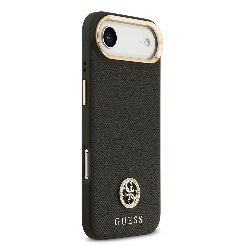Apple iPhone 17 Air Kılıf Guess Orjinal Lisanslı M-safe Şarj Özellikli Grained Yazı ve Taşlı 4G Logolu Kapak - 14