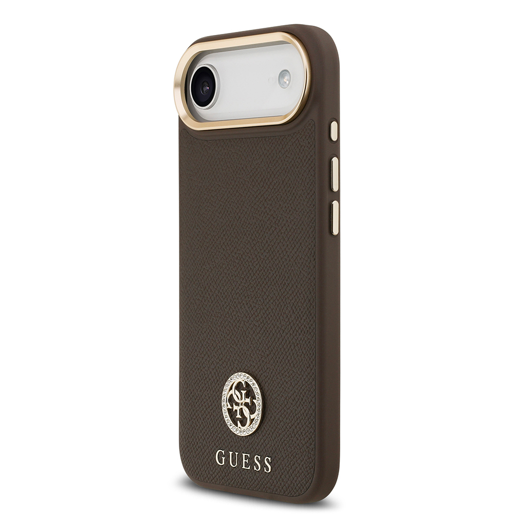 Apple iPhone 17 Air Kılıf Guess Orjinal Lisanslı M-safe Şarj Özellikli Grained Yazı ve Taşlı 4G Logolu Kapak - 19