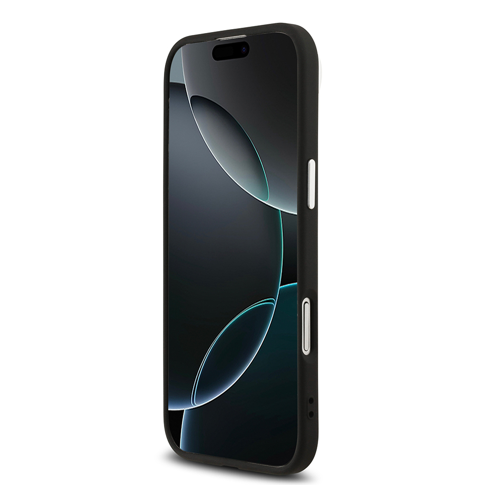 Apple iPhone 17 Air Kılıf Guess Orjinal Lisanslı M-safe Şarj Özellikli Gümüş Metal Kamera Çerçeveli Üçgen Logo 4G Desenli Kapak - 7