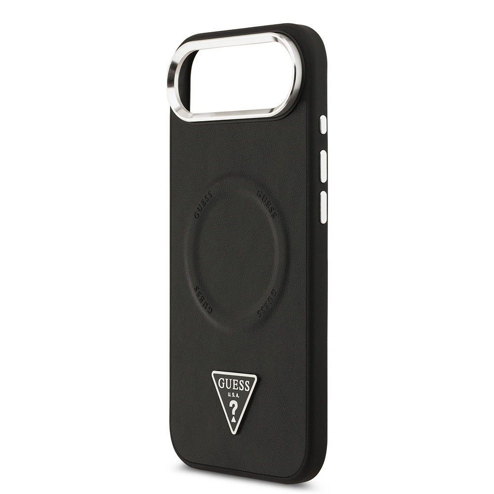 Apple iPhone 17 Air Kılıf Guess Orjinal Lisanslı M-safe Şarj Özellikli PU Deri Metal Kamera Çerçeveli Üçgen Logolu Kapak - 7