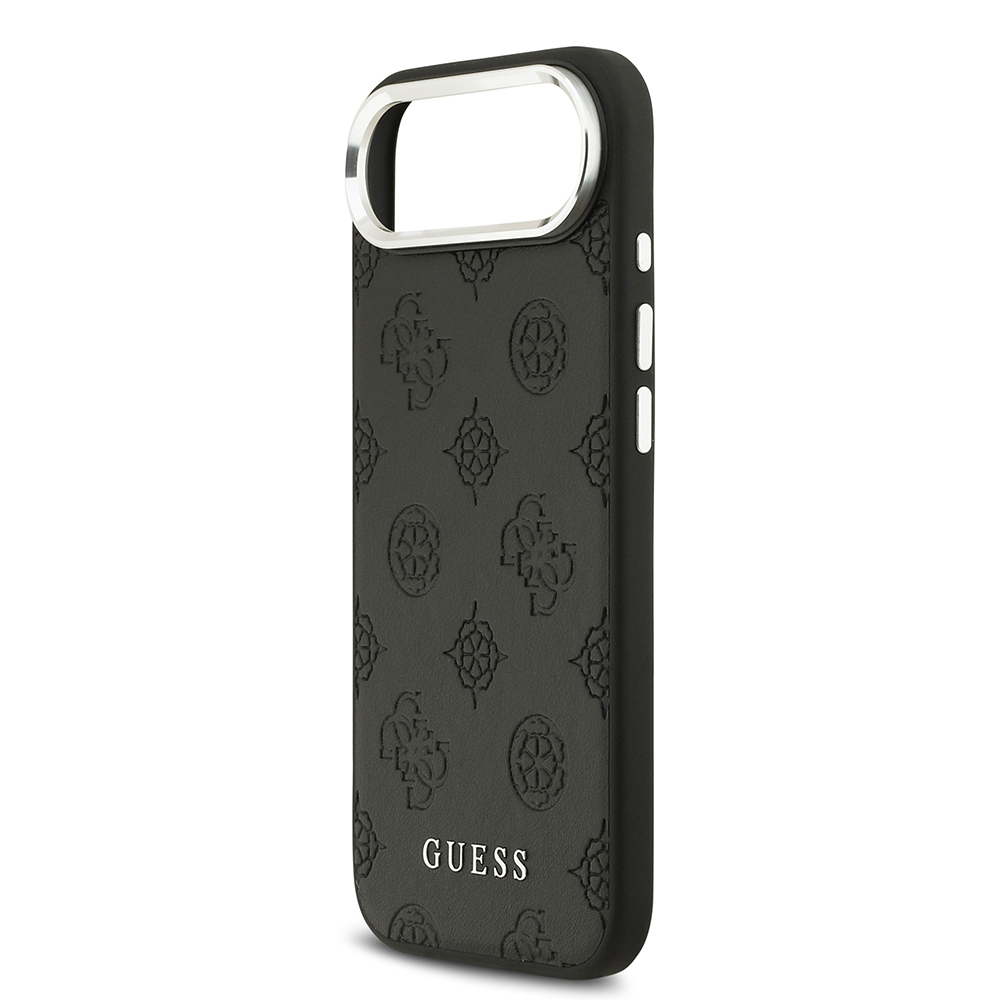 Apple iPhone 17 Air Kılıf Guess Orjinal Lisanslı M-safe Şarj Özellikli Sıcak Baskılı Klasik Yazı Logolu PU Deri Peony Kapak - 7