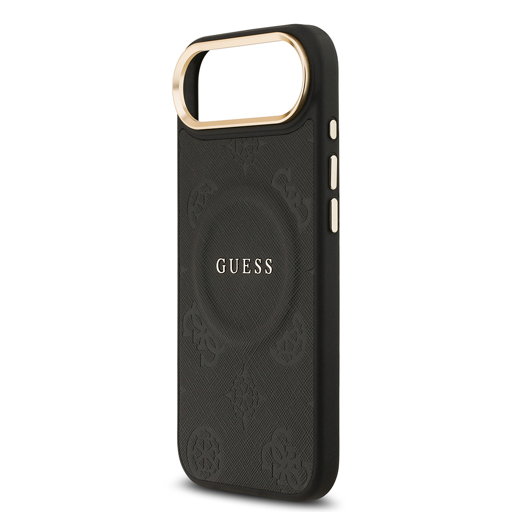 Apple iPhone 17 Air Kılıf Guess Orjinal Lisanslı M-safe Şarj Özellikli Sıcak Baskılı Yazı Logolu PU Deri Peony Kapak - 21