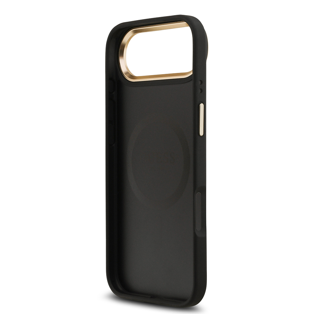 Apple iPhone 17 Air Kılıf Guess Orjinal Lisanslı M-safe Şarj Özellikli Sıcak Baskılı Yazı Logolu PU Deri Peony Kapak - 22
