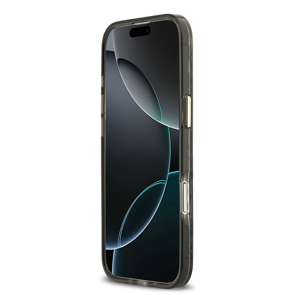 Apple iPhone 17 Air Kılıf Guess Orjinal Lisanslı M-safe Şarj Özellikli Üçgen Logolu Simli Leopar Desenli Kapak - 13