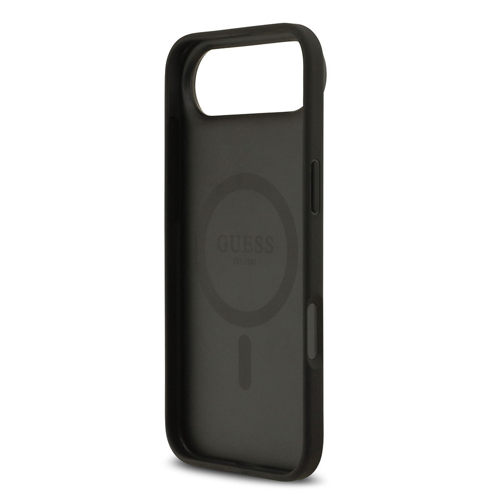 Apple iPhone 17 Air Kılıf Guess Orjinal Lisanslı M-safe Şarj Özellikli Yazı Logolu Circle Classic Kapak - 16