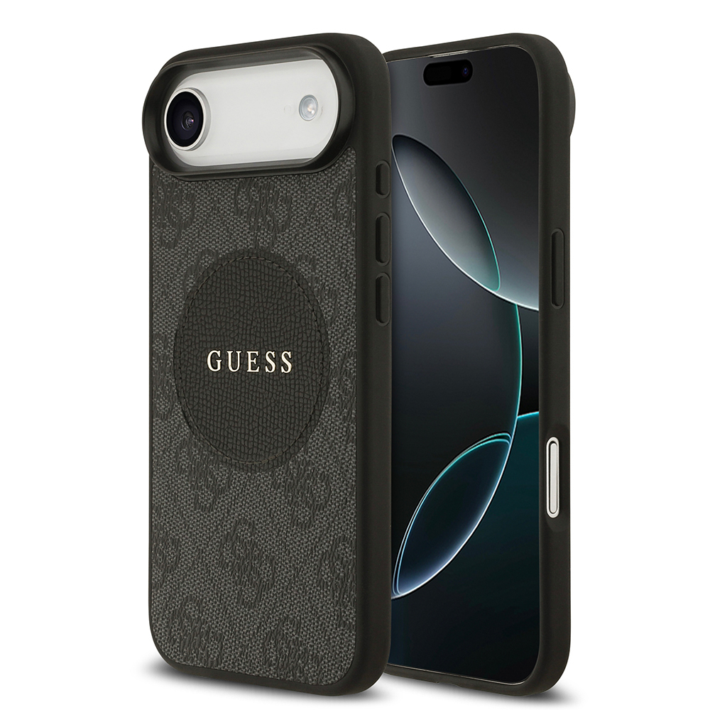 Apple iPhone 17 Air Kılıf Guess Orjinal Lisanslı M-safe Şarj Özellikli Yazı Logolu Circle Classic Kapak - 3