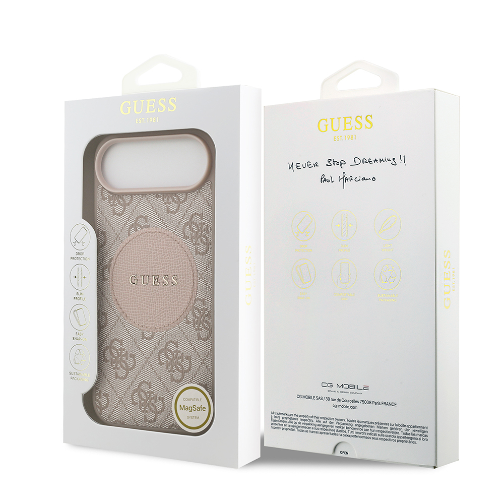Apple iPhone 17 Air Kılıf Guess Orjinal Lisanslı M-safe Şarj Özellikli Yazı Logolu Circle Classic Kapak - 25