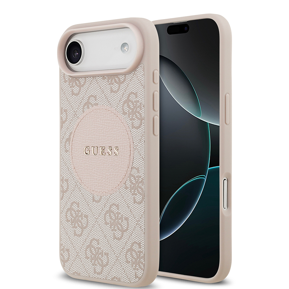 Apple iPhone 17 Air Kılıf Guess Orjinal Lisanslı M-safe Şarj Özellikli Yazı Logolu Circle Classic Kapak - 4