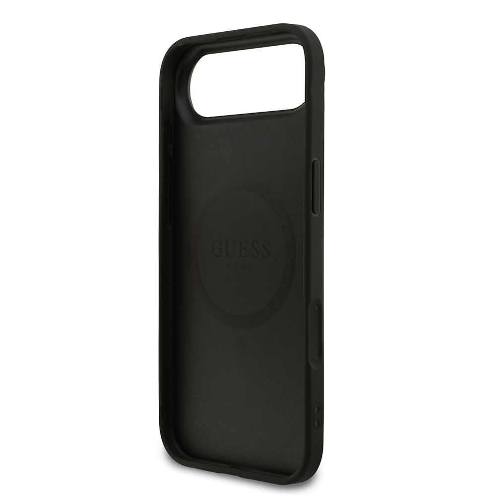 Apple iPhone 17 Air Kılıf Guess Orjinal Lisanslı M-safe Şarj Özellikli Yazı Logolu PU Deri Kapak - 7
