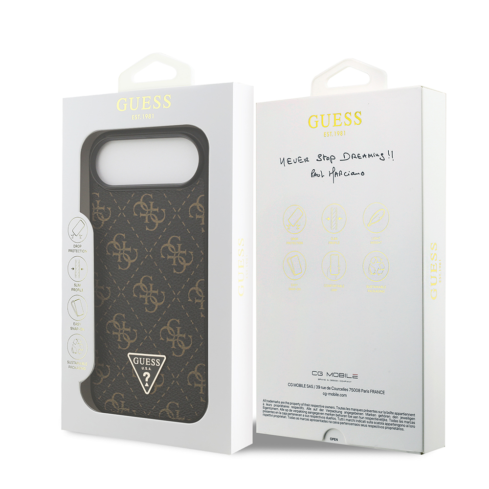 Apple iPhone 17 Air Kılıf Guess Orjinal Lisanslı PU Deri 4G Desenli Üçgen Logolu Kapak - 9