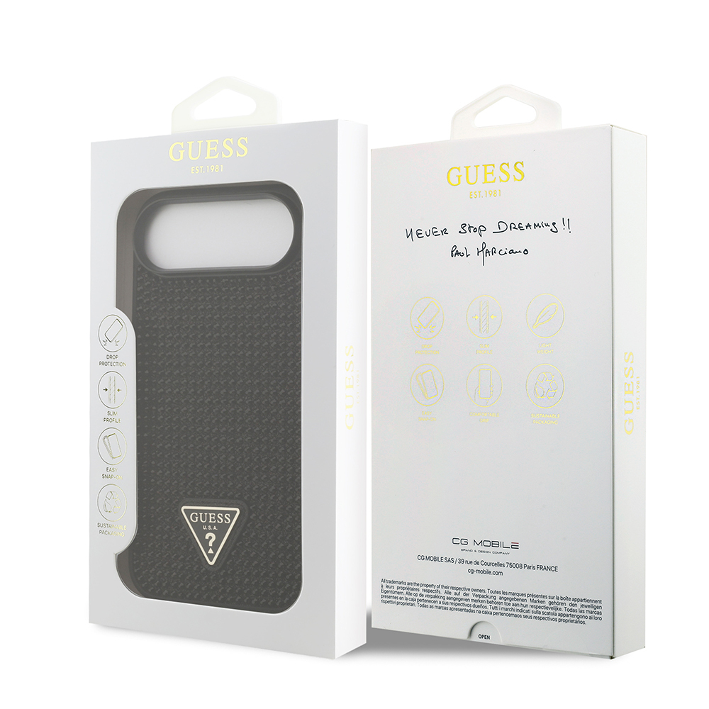 Apple iPhone 17 Air Kılıf Guess Orjinal Lisanslı Taşlı Arka Yüzey Üçgen Logolu Kapak - 33