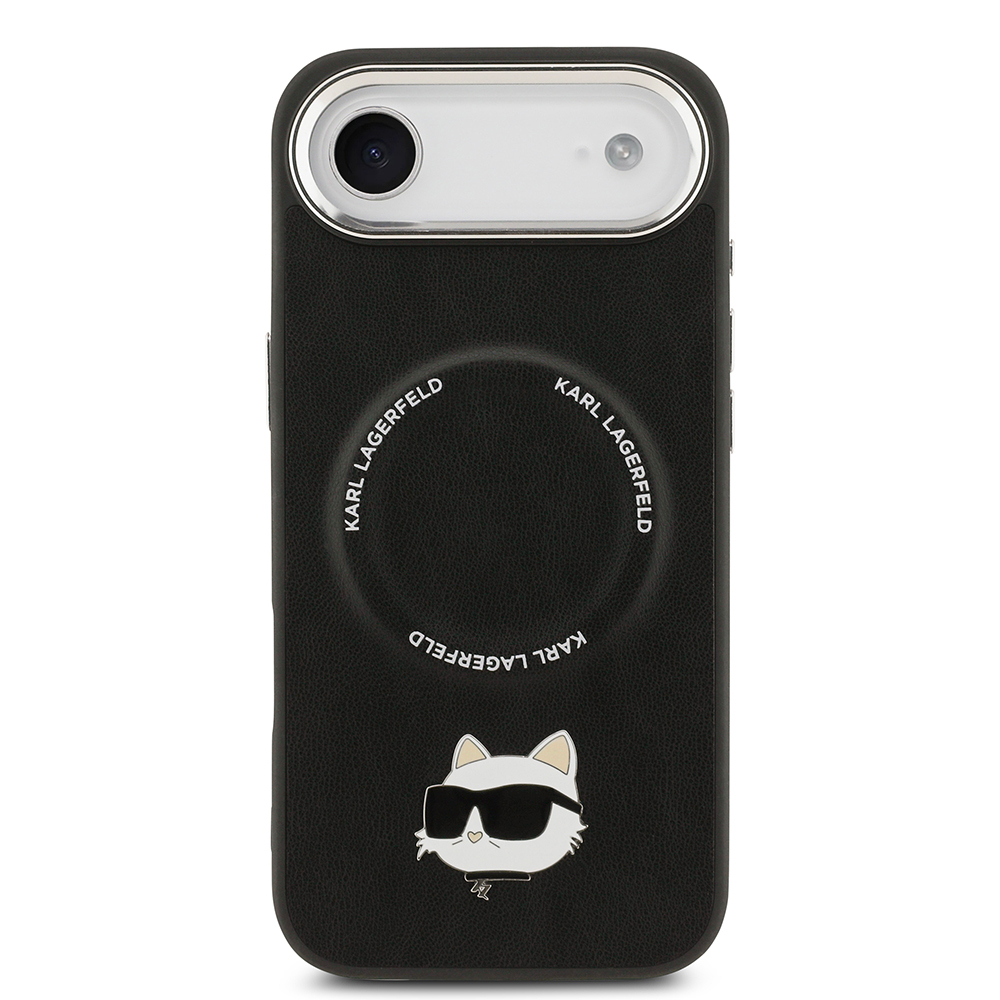 Apple iPhone 17 Air Kılıf Karl Lagerfeld Orjinal Lisanslı M-safe Şarj Özellikli Metal Kamera ve Buton Tasarımlı Choupette PU Deri Kapak - 4