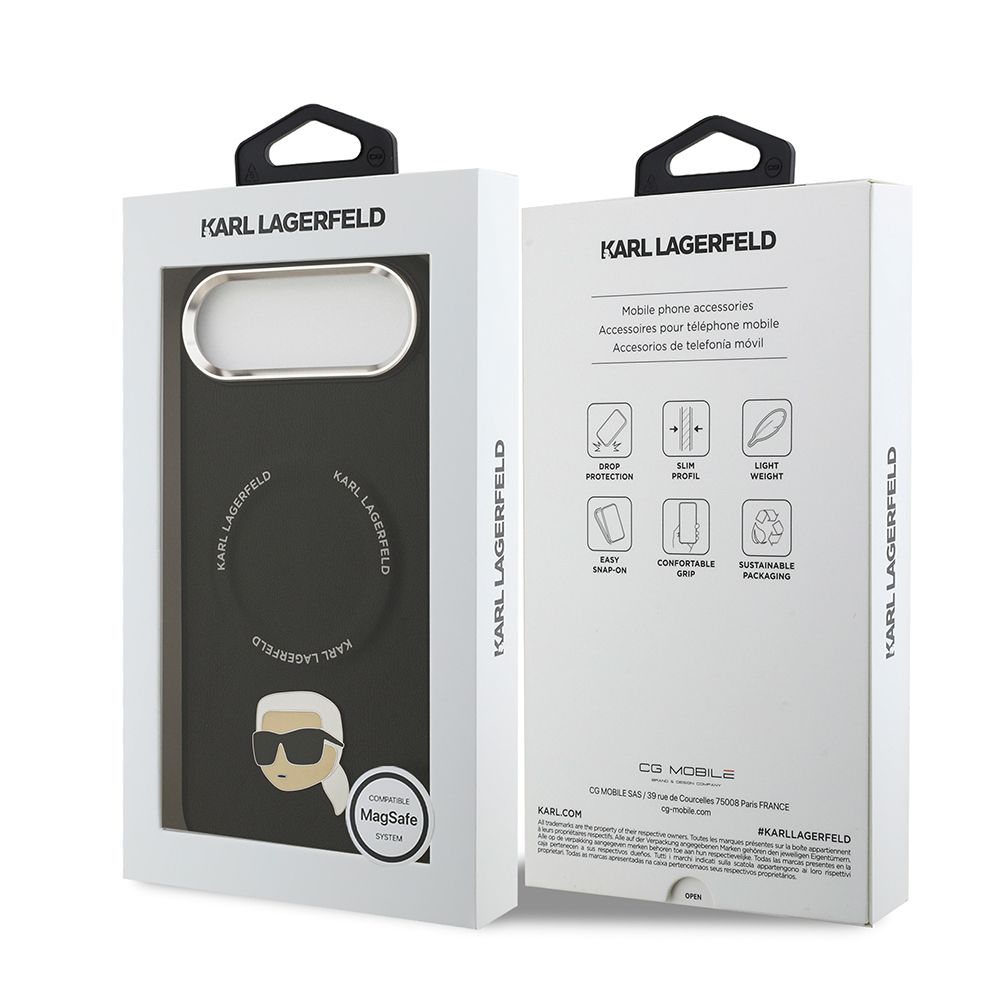 Apple iPhone 17 Air Kılıf Karl Lagerfeld Orjinal Lisanslı M-safe Şarj Özellikli Metal Kamera ve Buton Tasarımlı Karl PU Deri Kapak - 9